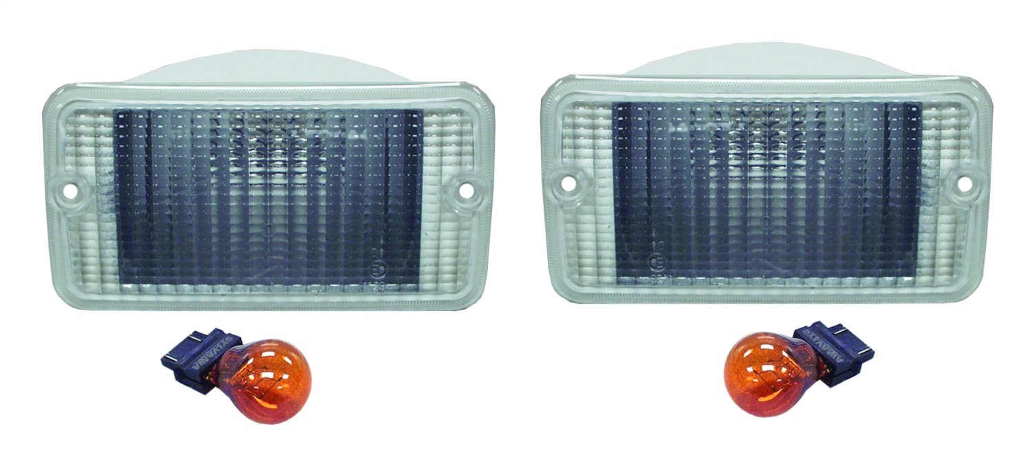 Clear Park & Turn Signal Lamp Set for Jeep TJ Wrangler; Clear Lamps, Amber Bulbs