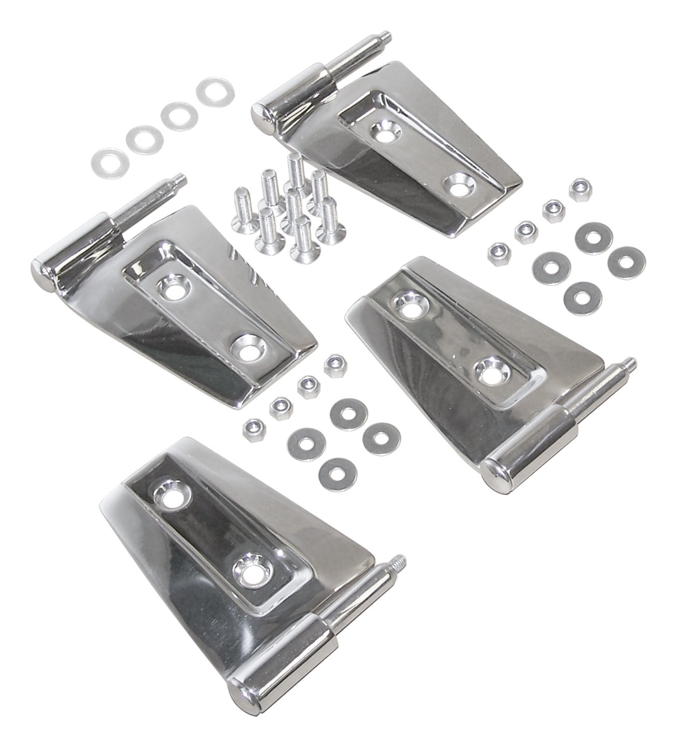 Stainless Steel Door Hinge Kit For 2-Door JK Wrangler; Includes 4 (Body Side)