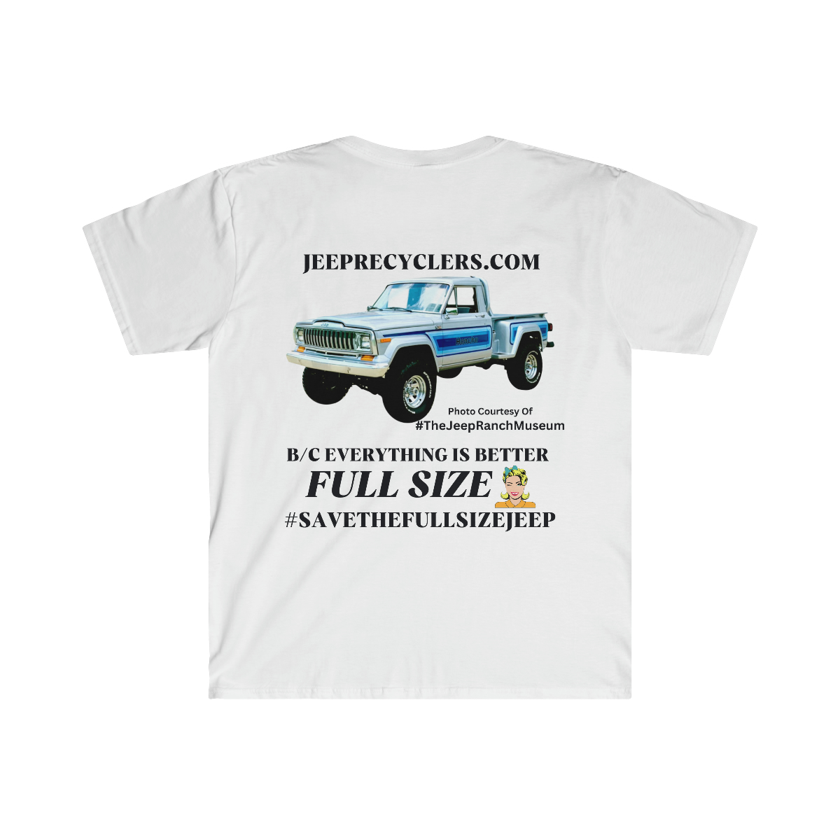 #SAVETHEFULLSIZEJEEP Blue Honcho Sport Side / Step side Short Sleeve T