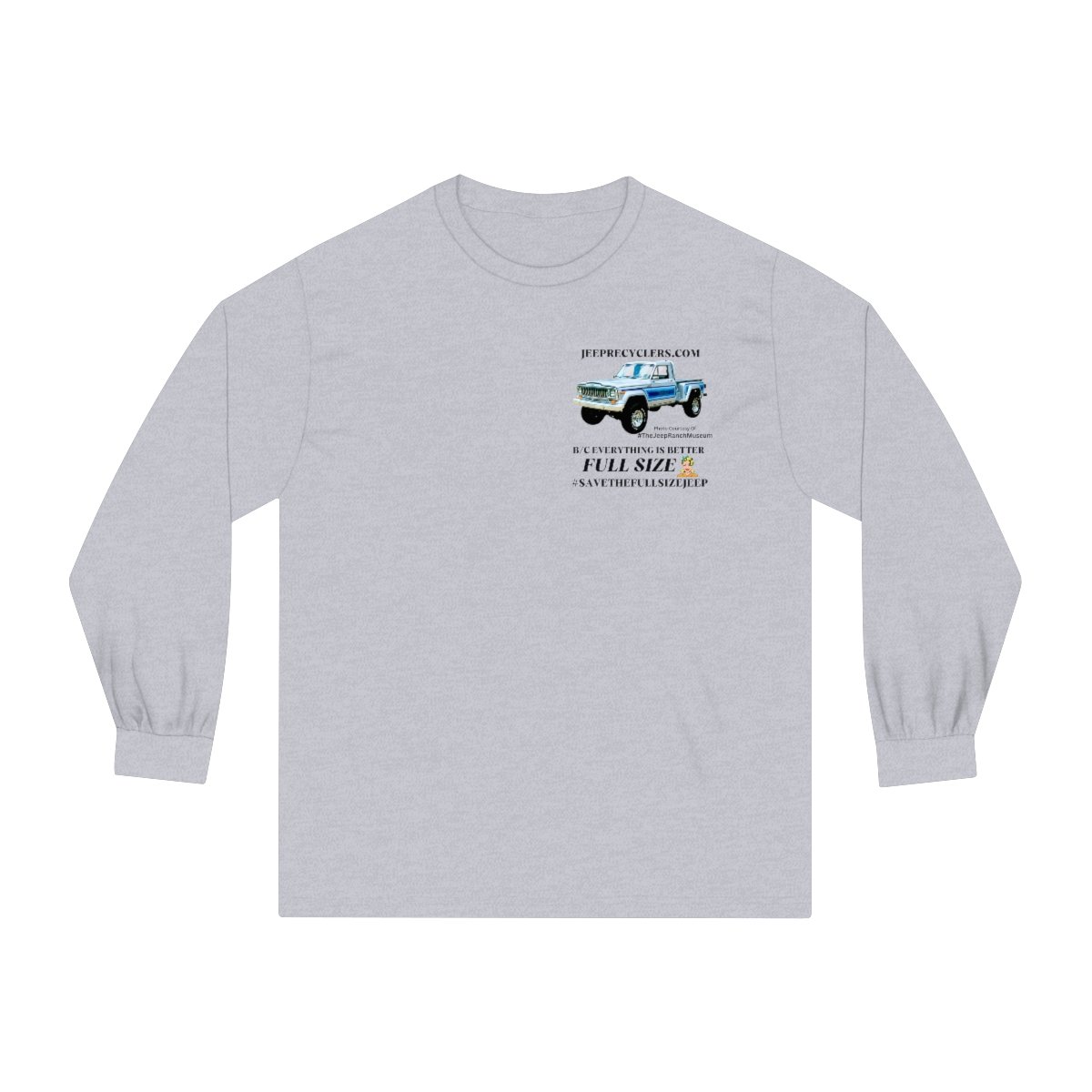 #SAVETHEFULLSIZEJEEP Blue Honcho Sport Side / Step side Long Sleeve T