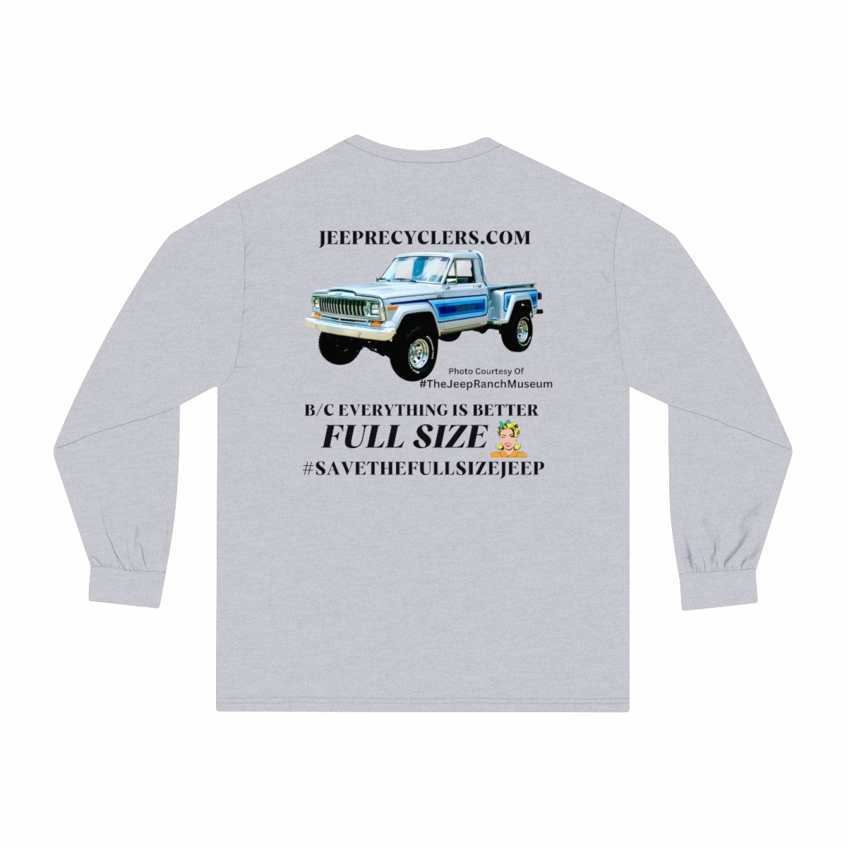 #SAVETHEFULLSIZEJEEP Blue Honcho Sport Side / Step side Long Sleeve T
