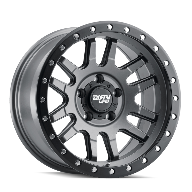 Dirty Life 9309 Canyon Pro 17x9/5x127 BP/-38mm Offset/71.5mm Hub Satin Graphite Wheel - Beadlock