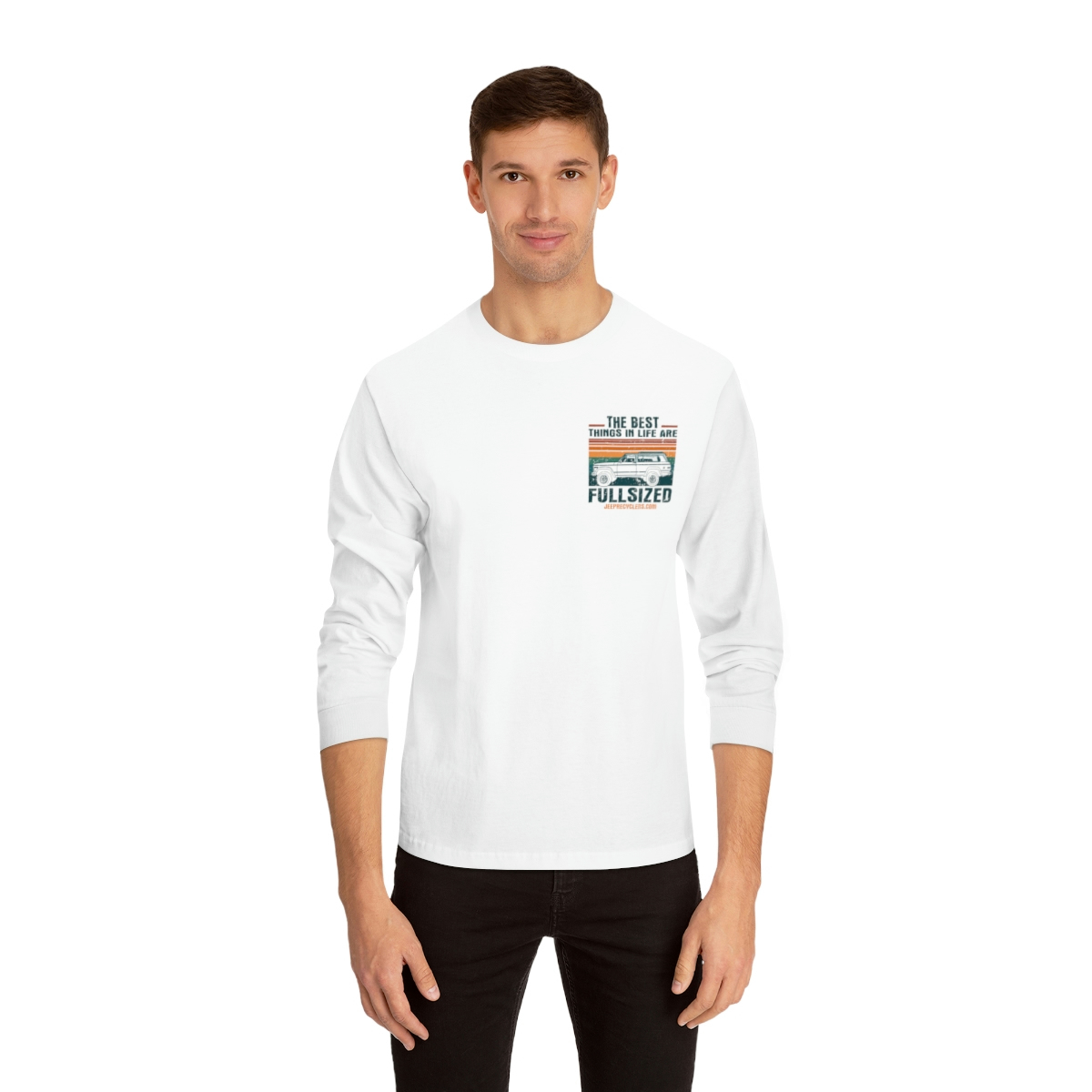 Cherokee SJ Best Things In Life are Full Sized Long Sleeve T w/image on back