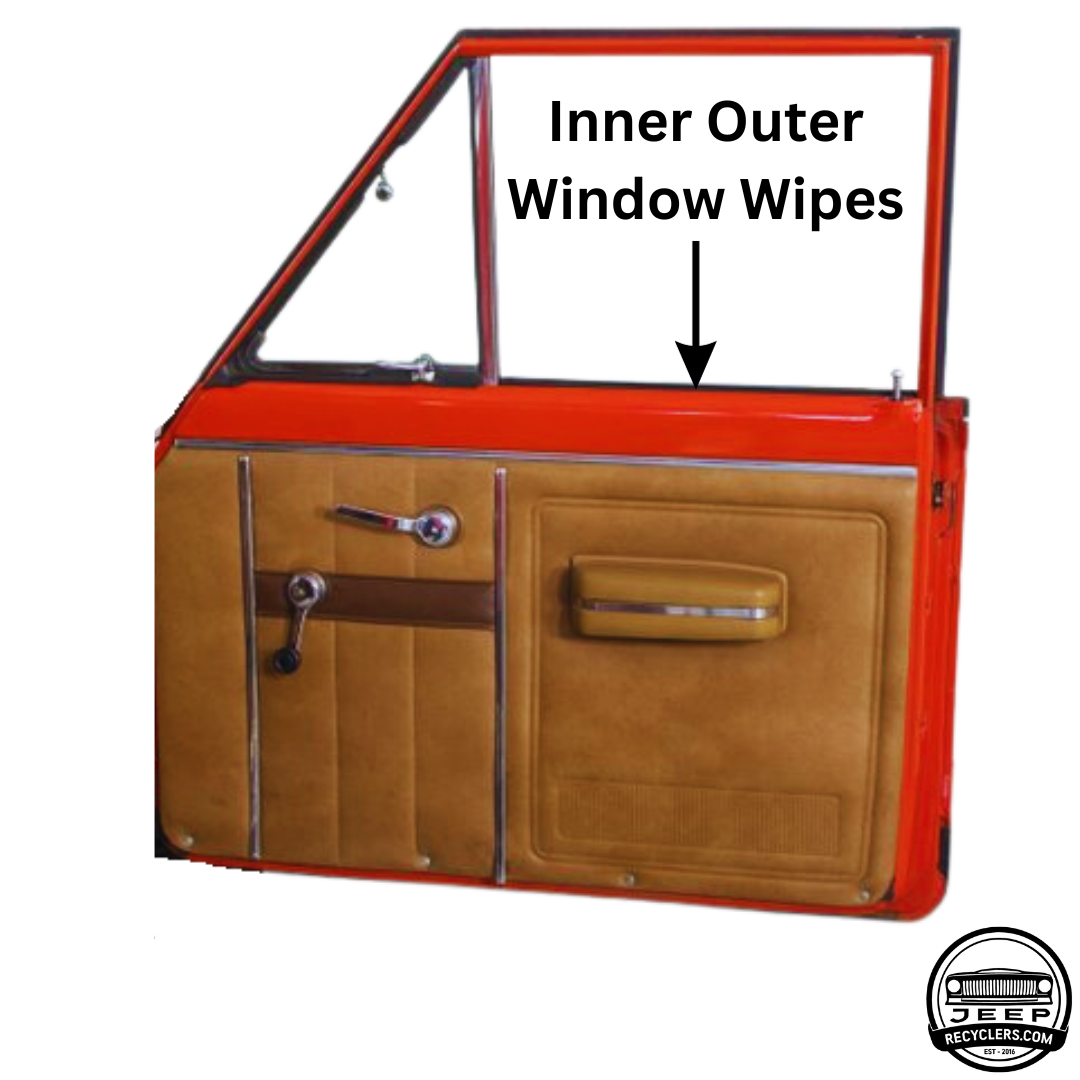 Full Size Jeep 1963-1991 Cherokee, Wagoneer, J-Series Truck Front Inner & Outer Driver & Passenger Window Wipe Kit