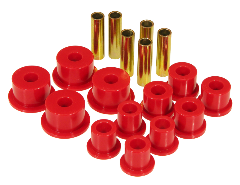 1974-1991 Front Spring & Shackle Bushings (w/ 2in OD Main Eye) - Red