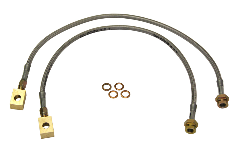 1979-1991 Stainless Steel Braided Front Brake Hoses for 2.5-5 Inch Lift
