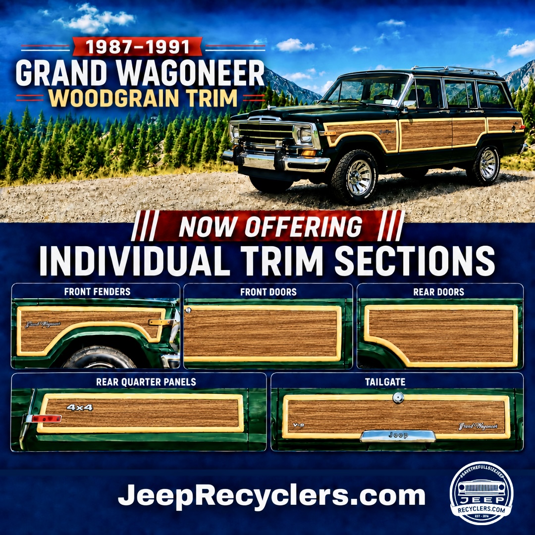 1987-1991 Jeep Grand Wagoneer Woodgrain Trim Kit (Closed Style)