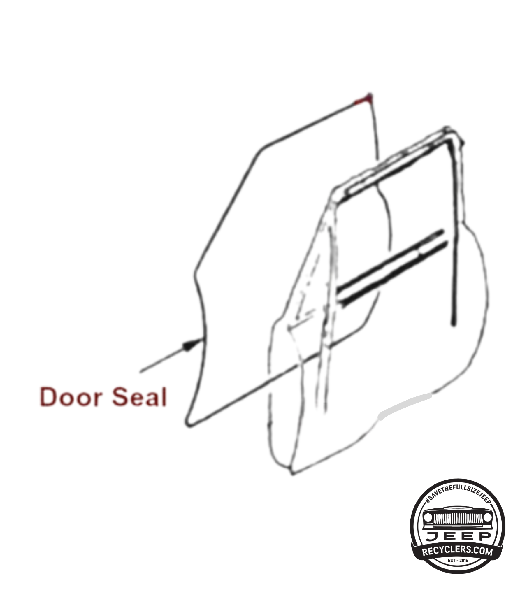 Front Door Seal Driver or Passenger Side for 1974-1991 Jeep Cherokee, Wagoneer, Grand Wagoneer, J-10, J-20