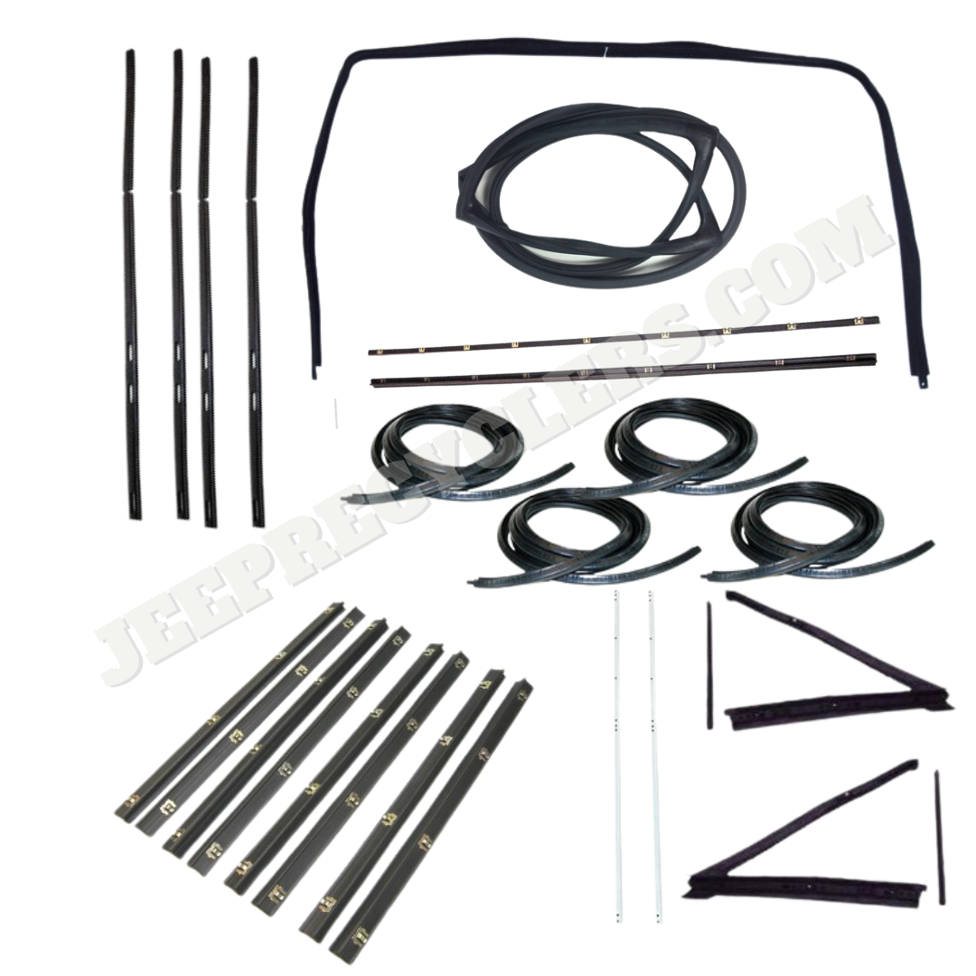 Complete Window and Door Weatherstrip Kit 1974-91 Wagoneer, 1974-83 Cherokee 4 Door