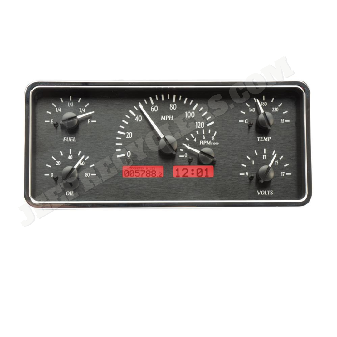 Dakota Digital VHX Dash Instrument Cluster 1963-1972 Wagoneer, J-Series Truck; Black, Red Digital