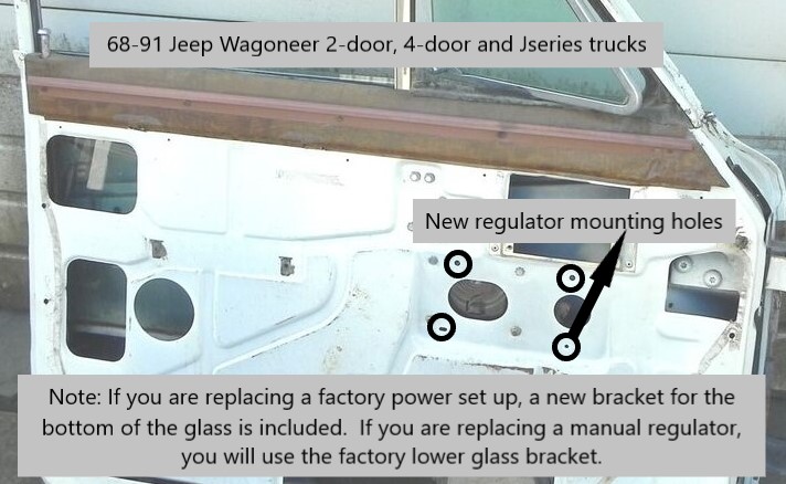 1963-1991 Front Door Power Window Motor Kit