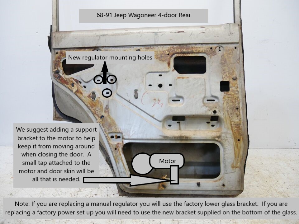 1963-1991 Rear Door Power Window Motor Kit