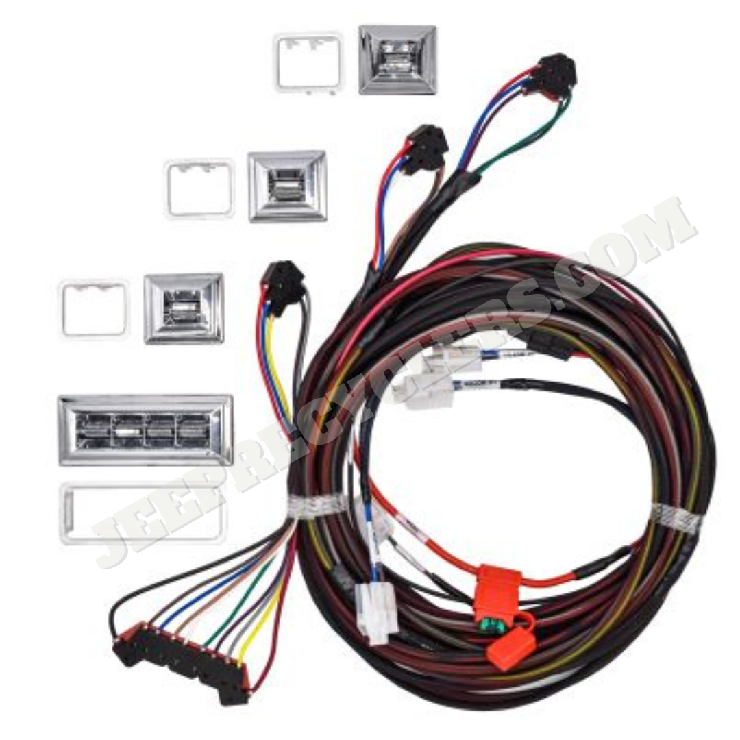 1963-1991 4 Door Power Window Motor Kit and Chrome Switch Kit for Door Placement