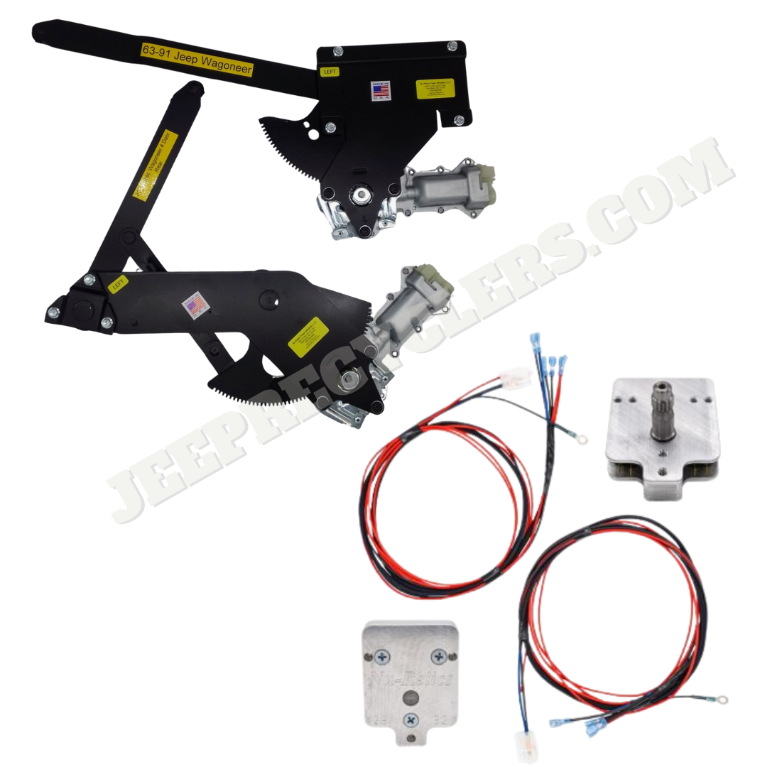 1963-1991 Front Power Window Motor Kit With Nu-Crank Switches