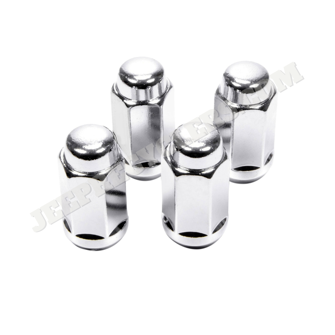 Chrome Heat Treated Duplex Acorn Lug Nuts (4 Pack); 7/8", 9/16"