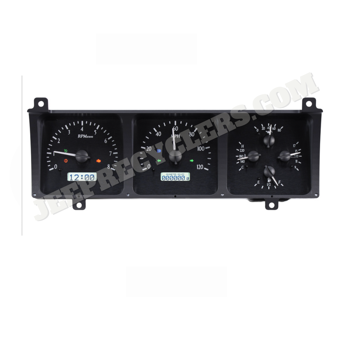 Dakota Digital VHX Series Dashboard 86-91 Grand Wagoneer, 86-88 J-Series Truck; Black; White Digital