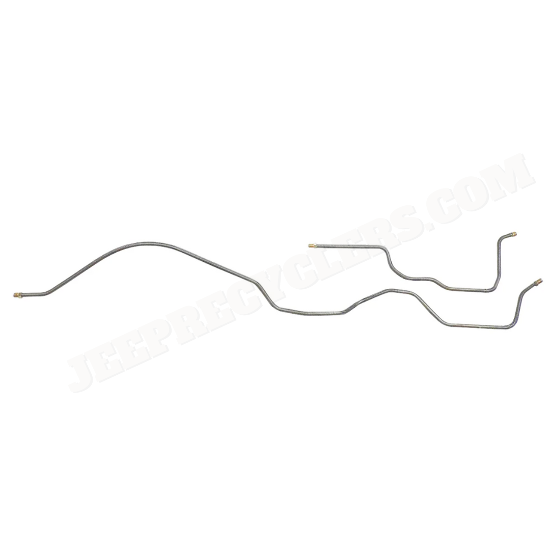 2 pc Rear Axle Brake Lines for 4-Door 74-91 Cherokee, Grand Wagoneer; 80-81 J-Series Truck; Stainless Steel