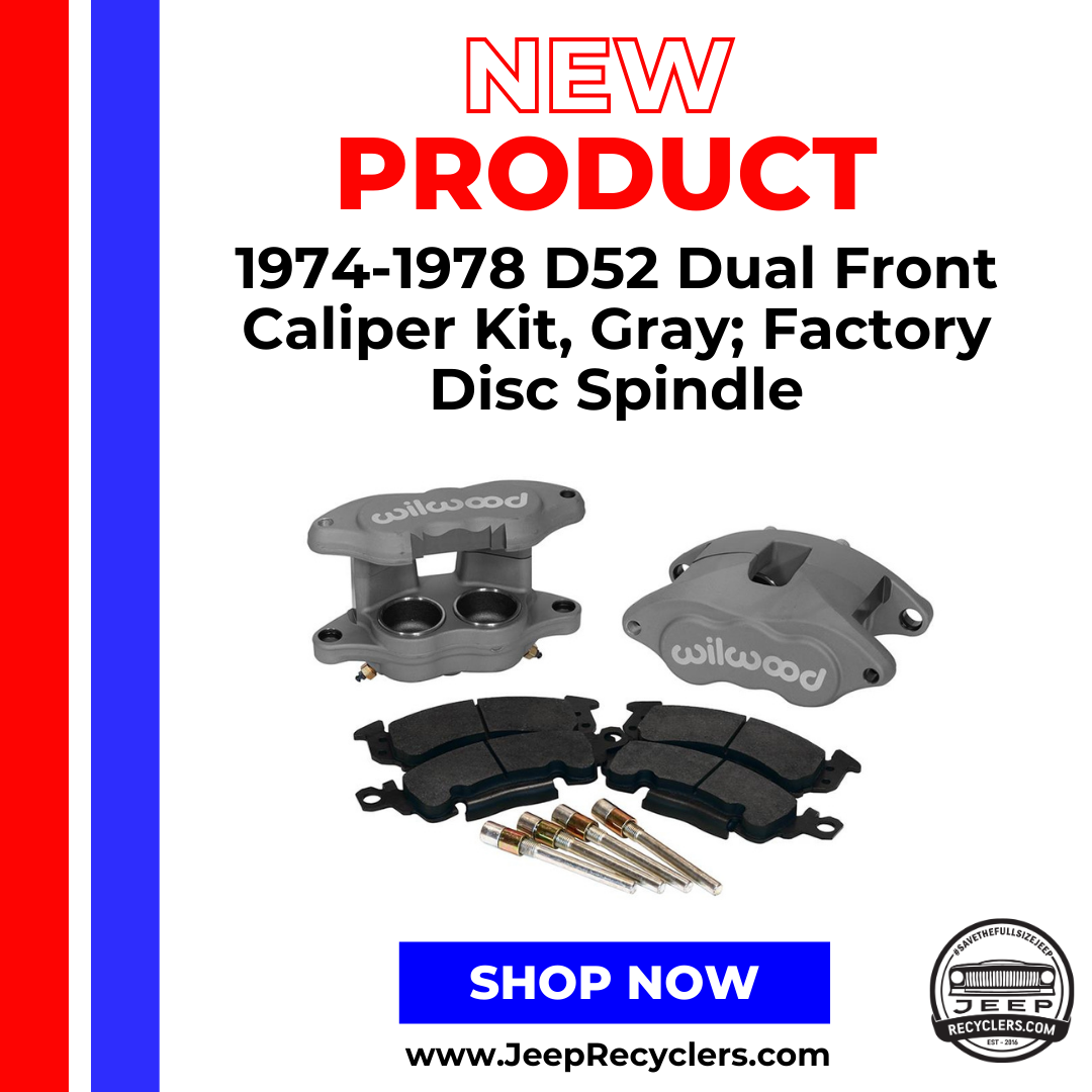 1974-1978 D52 Dual Front Caliper Kit, Gray; Factory Disc Spindle