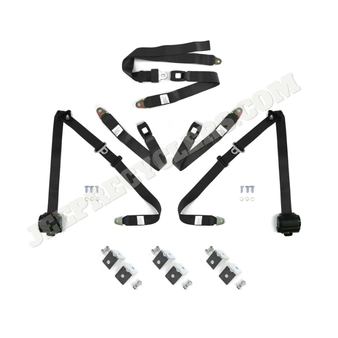 3-Point Retractable Push Button Seat Belts with Middle 2-Point Lap Belt For Bench Seats