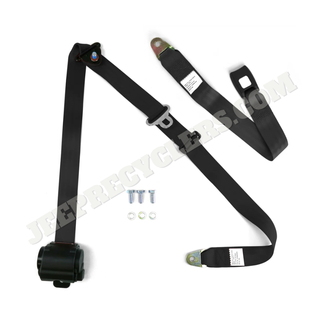 3-Point Retractable Push Button Shoulder & Lap Belt (Only) For Bench Seats - 166 Inches