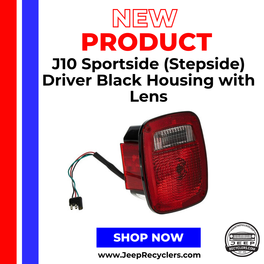 J10 Sportside (Stepside) Driver Black Housing with Lens
