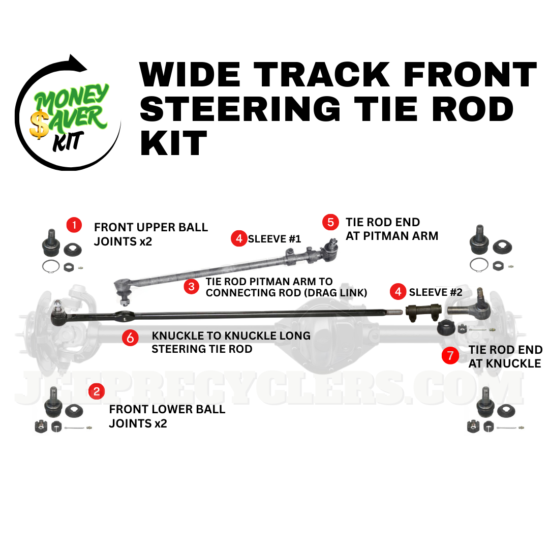 steering tie rod kit for wide track full size jeep