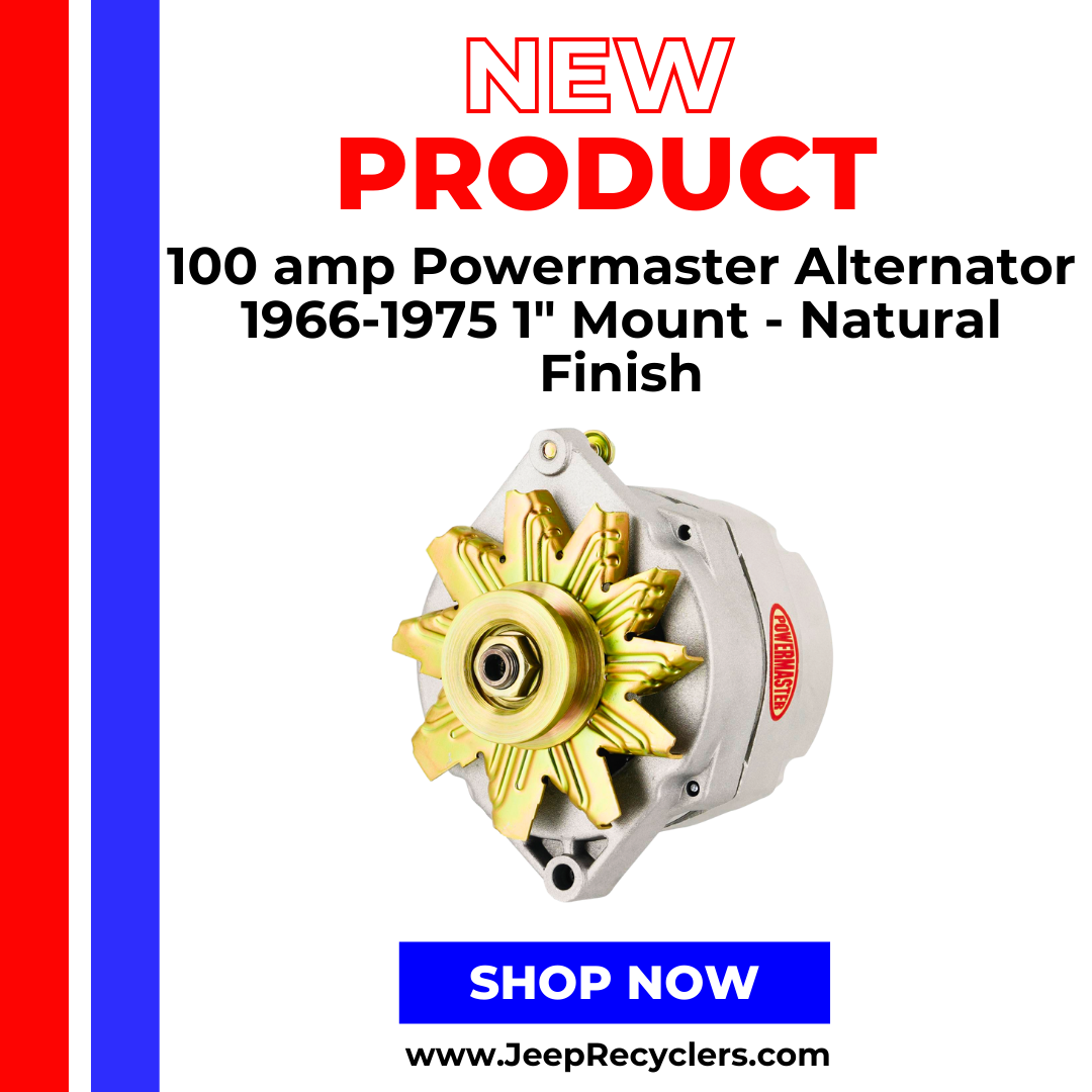 100 amp Powermaster Alternator 1966-1975 1" Mount - Natural Finish