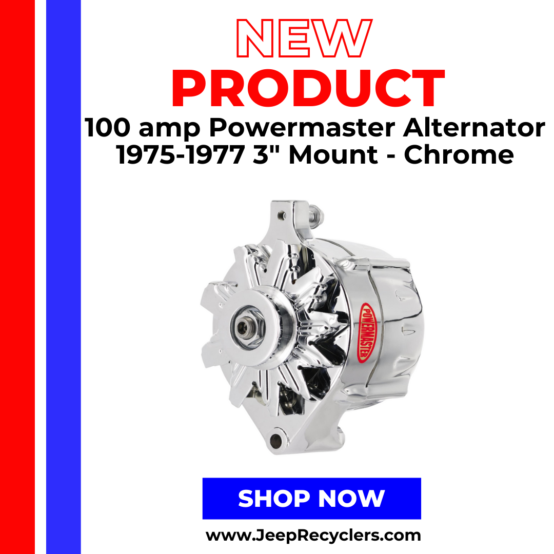 100 amp Powermaster Alternator 1975-1977 3" Mount - Chrome