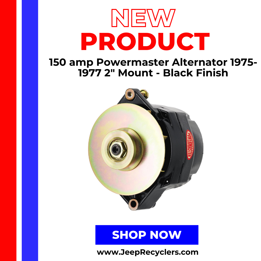 150 amp Powermaster Alternator 1975-1977 2" Mount - Black Finish