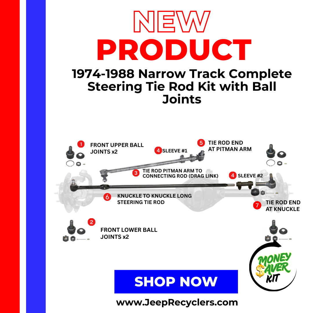 1974-1991 Narrow Track Complete Steering Tie Rod Kit with Ball Joints