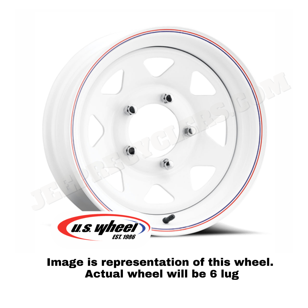 U.S. Wheel 70-5760 8-Spoke Gloss White Steel Wheel