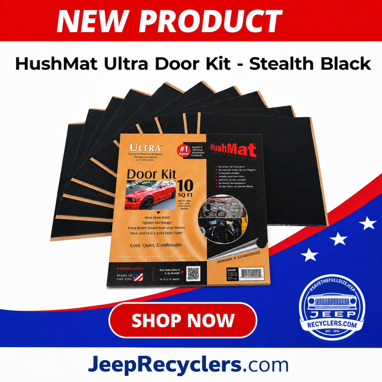 HushMat Ultra Door Kit - Stealth Black
