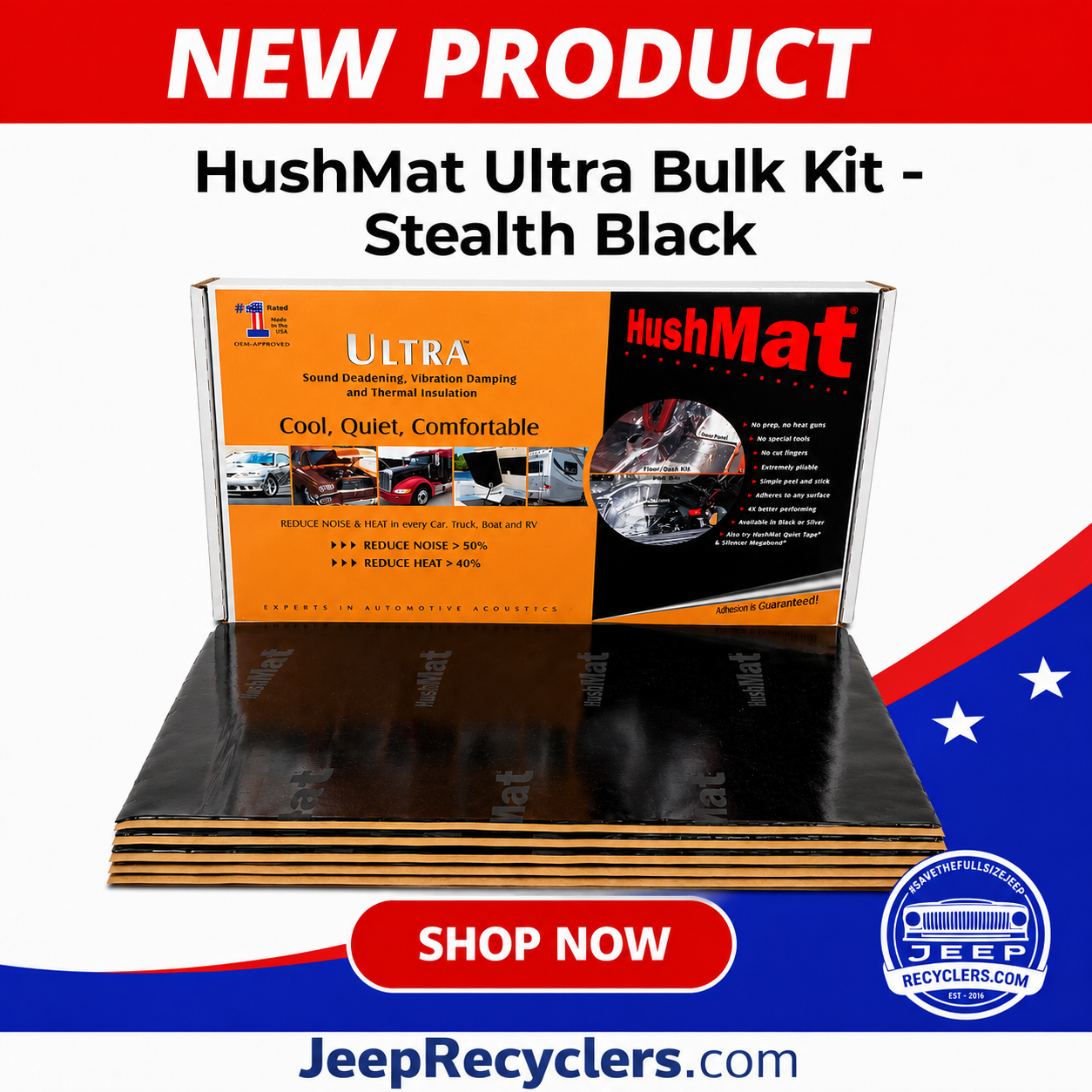 HushMat Ultra Bulk Kit - Stealth Black
