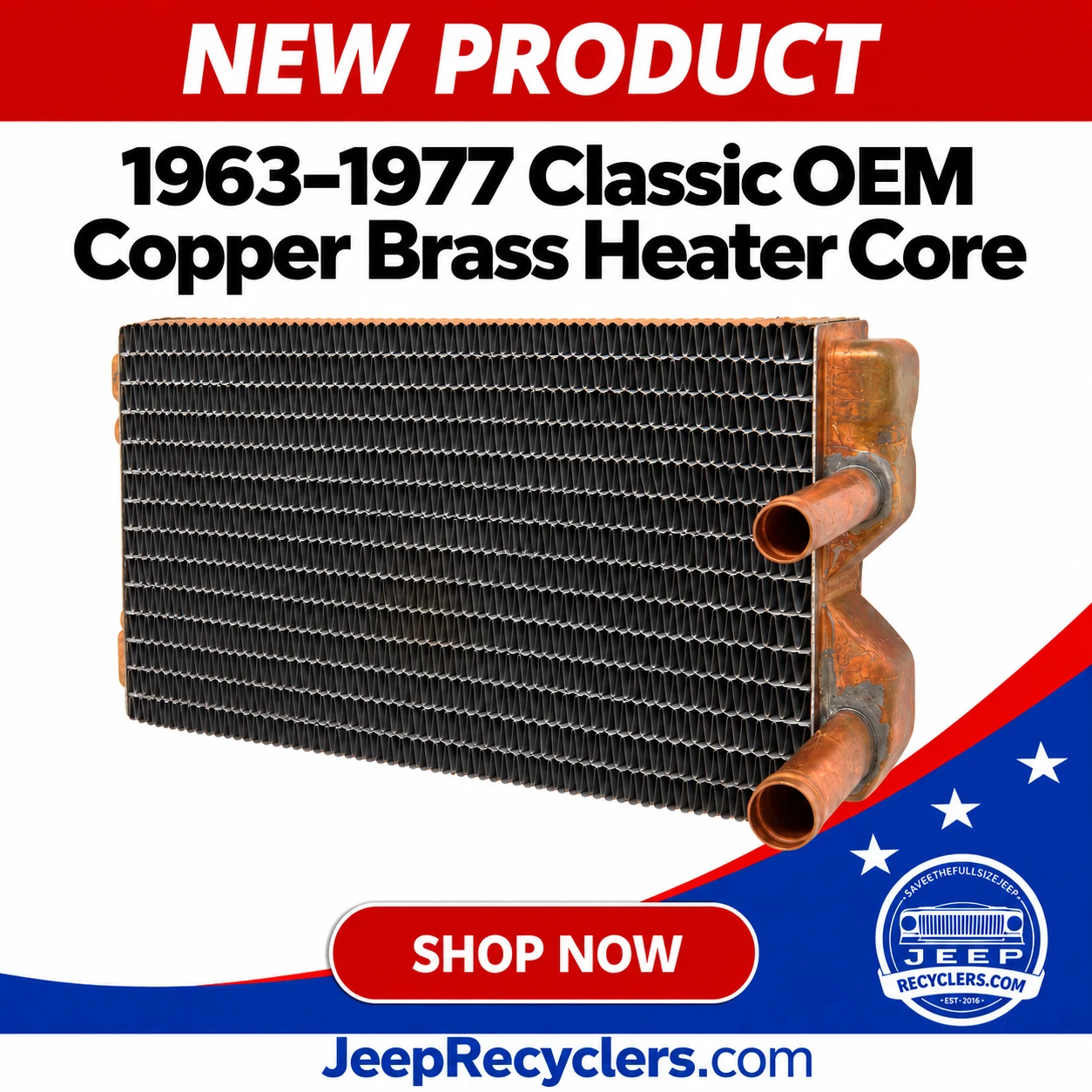 1963-1977 Classic OEM Copper Brass Heater Core