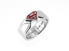Superman Sterling Silver Signet Ring (Red Enamel)