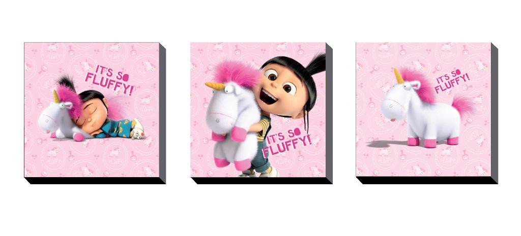 Canvas - Despicable Me 3 - Fluffy (set of 3) - 25x25cm