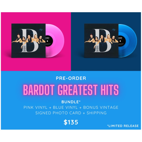 SOLD OUT - BARDOT Greatest Hits - Pink Vinyl + Blue Vinyl + BONUS Vintage Signed Photo Card