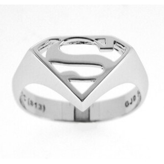 Superman Sterling Silver Signet Ring - Size U