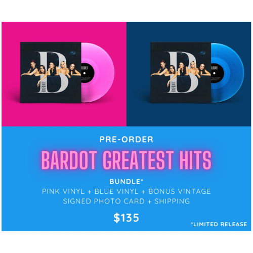 SOLD OUT - BARDOT Greatest Hits - Pink Vinyl + Blue Vinyl + BONUS Vintage Signed Photo Card - copy