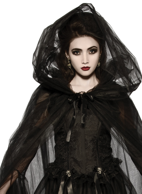 Black Hooded Cape, Adult