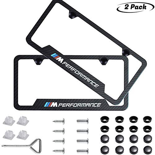 2pcs M Performance Logo License Plate Stainless Steel Frame,Applicable