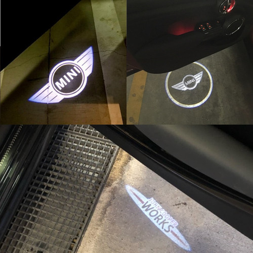 Mini copper themed 2x Led Car Door Light 3D Shadow Projector Lamp Clubman Countryman- original cheap automobile car cool accessories like bmw m power badges gap seat filler and many more auto car unique cool accessories to upgrade your car benzinooautos.org