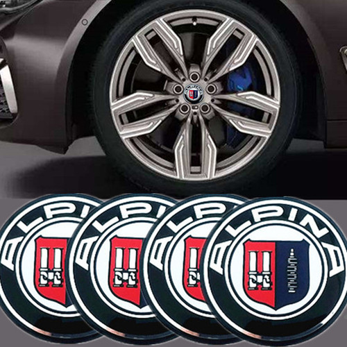 buy 4pcs/sets 56.5mm 65mm BMW ALPINA Themed Aluminum Car Wheel Center Hub Caps - original cheap automobile car cool accessories like bmw m power badges gap seat filler and many more auto car unique cool accessories to upgrade your car benzinooautos.org High quality trusted automotive car spare parts and accessories cool gadgets, door ghost light,  badges and logos from benz, audi , bmw , toyota, tesla