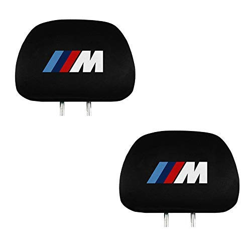 Set of 2 for BMW M Headrest Covers,Black Gray Fabric Universal Headrest Cover Set for All M Powered Car Models(BMW M) …
