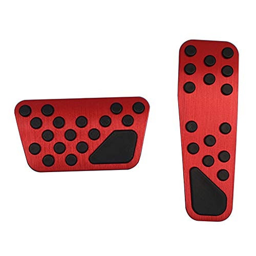 Aluminum Alloy Pedal Cover for Dodge Challenger Charger Chrysler 300 300C No Drilling Aluminum Brake and Accelerator Pedal Covers (Red)