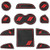 Cup Holder Insert & Center Console Shifter Liner Trim Mats, Dodge Challenger 2015-2020 Interior Accessories Cup Door Center Console Liner (11pcs, Red)