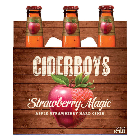 Ciderboys Strawberry Magic Apple Strawberry Hard Cider - 12 Oz - 6-PK - Glass