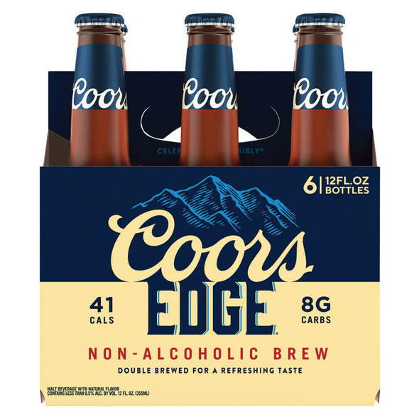 Coors Edge Non-Alcoholic - 12 Oz - 6-PK - Glass