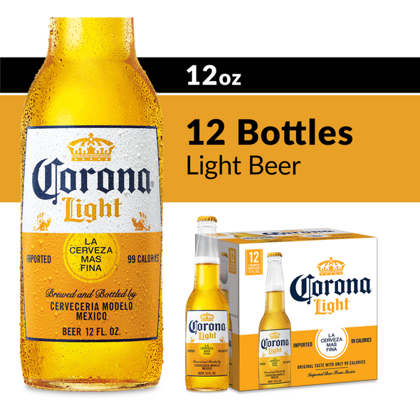 Corona Light Mexican Lager - 12 Oz - 12-PK - Glass