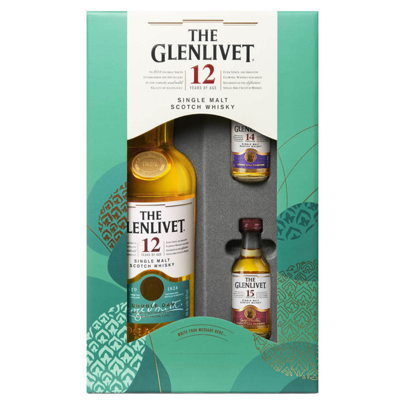 Glenlivet 12 Year Scotch with 2 Minis - 750 mL - Set - Glass